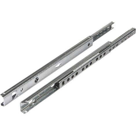 Hettich – Coulisse pour tiroir à bille 17 mm – Longueur 250 à 410 mm – Sortie partielle – Montage par vis M4 x 9 mm – Pour bois dur (1/5)