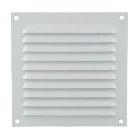 Grille ventilation a persiennes rectangulaire avec moustiquaire en applique  - plastique blanc - Quincaillerie Calédonienne