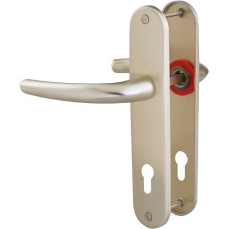Hoppe – Poignée de porte d'entrée beige ivoire – Entraxe 165 mm – Pour portes sécurisées – Poignée clé I sur plaque