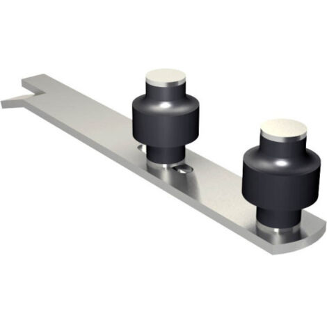 Mantion – Guide à scellement horizontal réglable pour portes coulissantes – 2 olives en zytel Ø 45 mm – Dimensions réglables 40 à 80 mm – 1092 (1/6)