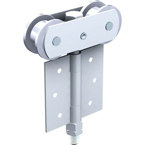 Mantion – Monture pour portail 552 à galets – Capacité de charge 75 kg – Dimensions rail 50 x 40 mm – Charnières à visser