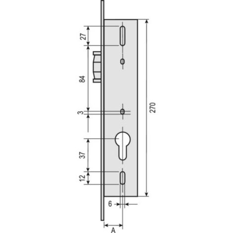 Coffre têtière filante 39 mm 3 points à rouleau STREMLER U24x6 - 2 tours de clé - 6374.39.0 (1/5)