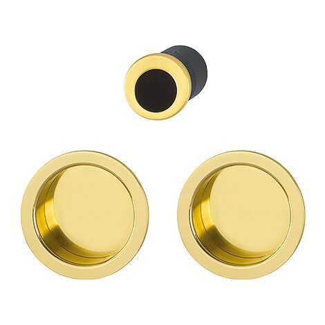 Hoppe – Set de 5 accessoires aluminium pour porte coulissante – Cuvette ronde Ø 59mm – Doigt de tirage Ø 30mm – Fixation non visible – 3947831 (1/5)