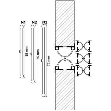 Profil alu BB pour joint à battement – Aluminium anodisé – Longueur 224 cm – Auto-extinguible – 4501601 – Elton