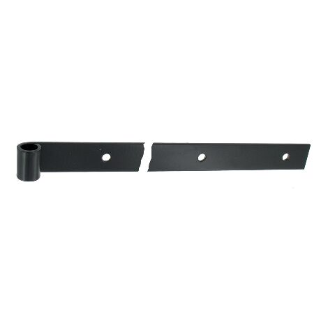 Tirard – Penture droite époxy noir – Bout carré percée – Hauteur 39mm – Épaisseur 4,5mm – Longueur 500mm – Ø16mm pour bois dur