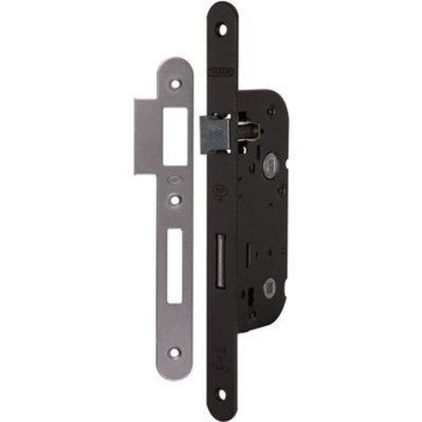 Thirard – Serrure à larder NF réversible 40mm – Coffre acier époxy noir granité – Pêne dormant demi-tour – Gâche plate incluse