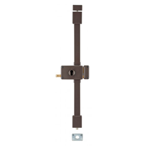 THIRARD - Boitier de serrure en applique Horga à tirage pour porte d'entrée, droite, 3 pts, axe 70mm, marron - THIRARD