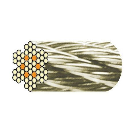 Rouleau de 100M Cable 6mm inox A4 7x7 ( 49 Fils ) inox A4