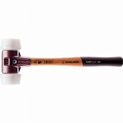 Maillet HALDER SIMPLEX superplastique avec boîtier en fonte malléable et manche en bois de haute qualité - D=50 mm - 3007.051 (1/2)