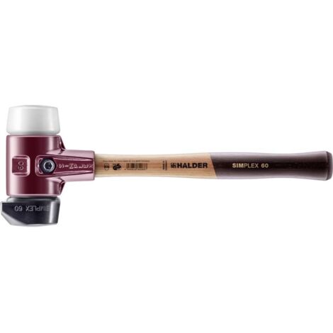 Halder – Marteau à queue SIMPLEX 3027.260 – Manche ergonomique en hickory – Poids 1540 g – Longueur 405 mm – Insert en caoutchouc pour impact élevé