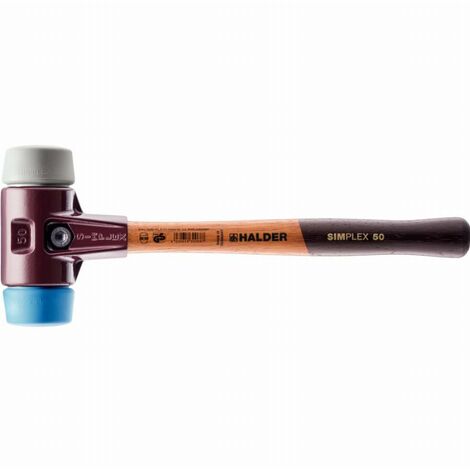 Erwin Halder Kg – Marteau à métal 1060 g – Manche ergonomique en bois – Inserts TPE-soft et TPE-mid – Longueur 370 mm pour travaux sensibles - MM 1 PC