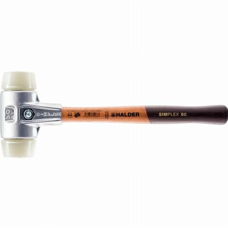 Maillet HALDER SIMPLEX Nylon avec boîtier en aluminium et manche en bois - D=40 mm - 3108.040 (1/2)
