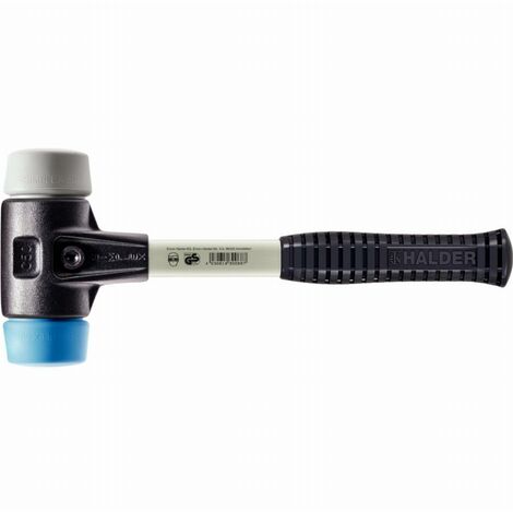 Maillet HALDER SIMPLEX TPE souple / TPE moyen avec boîtier en fonte malléable renforcée et manche en fibre de verre - D=30 mm - 3713.030 (1/2)