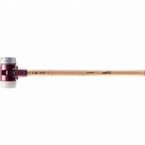 Marteau de frappeur HALDER SIMPLEX Superplastique / métal doux avec boîtier en fonte malléable, manche en bois hickory de haute qualité - D=80 mm - 3079.081 (1/2)
