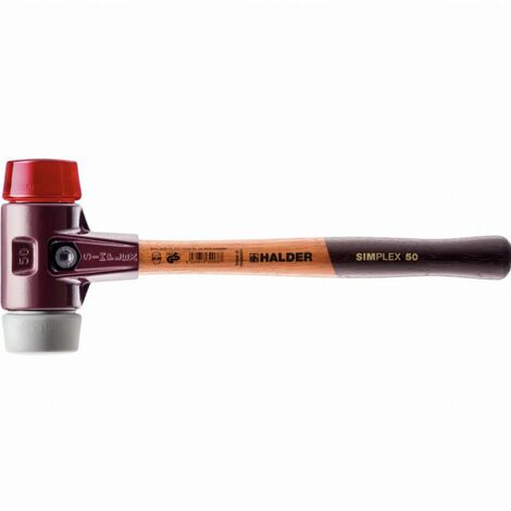 Maillet HALDER SIMPLEX TPE moyen / plastique avec boîtier en fonte malléable et manche en bois - D=30 mm - 3036.030 (1/2)
