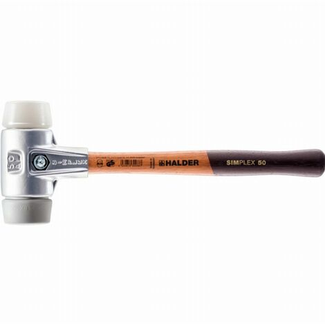 Maillet HALDER SIMPLEX TPE moyen / superplastique avec boîtier en aluminium et manche en bois - D=40 mm - 3137.040