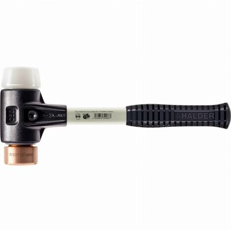 Maillet HALDER SIMPLEX Cuivre / superplastique avec boîtier en fonte malléable renforcée et manche en fibre de verre - D=40 mm - 3747.040 (1/2)