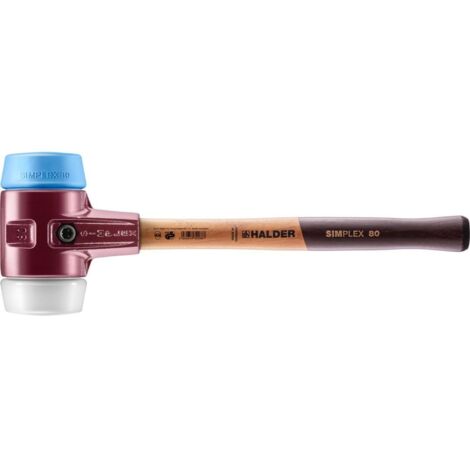 Marteau à percussion SIMPLEX L.490mm tête-d.80mm doux/avec dur HO TPE-s.bleu/Superp. blanc