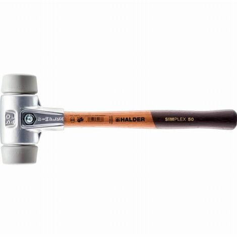 Maillet HALDER SIMPLEX TPE moyen avec boîtier en aluminium et manche en bois - D=40 mm - 3103.040