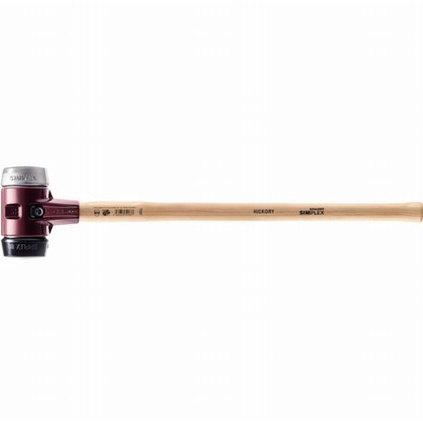 Marteau de frappeur HALDER SIMPLEX Caoutchouc chargé / métal doux avec boîtier en fonte malléable, manche en bois hickory de haute qualité - D=80 mm - 3029.081 (1/2)