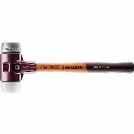Maillet HALDER SIMPLEX Superplastique / métal doux avec boîtier en fonte malléable et manche en bois - D=30 mm - 3079.030 (1/2)