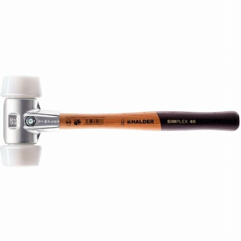 Maillet HALDER SIMPLEX superplastique avec boîtier en aluminium et manche en bois de haute qualité - D=50 mm - 3107.051 (1/2)