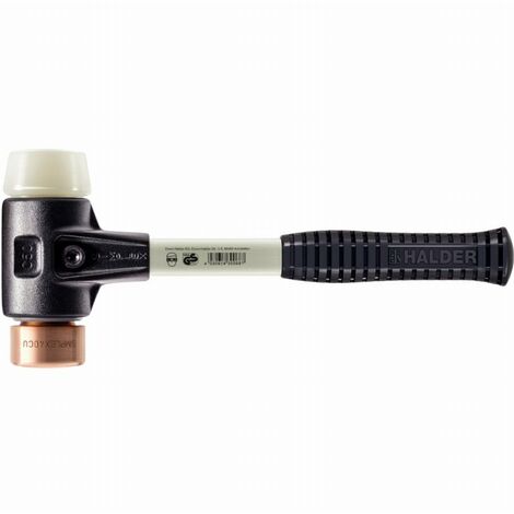 Maillet HALDER SIMPLEX Cuivre / nylon avec boîtier en fonte malléable renforcée et manche en fibre de verre - D=40 mm - 3748.040 (1/2)