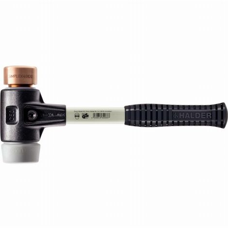 Maillet HALDER SIMPLEX TPE-mid / cuivre avec boîtier en fonte malléable renforcée et manche en fibre de verre - D=30 mm - 3734.030 (1/2)
