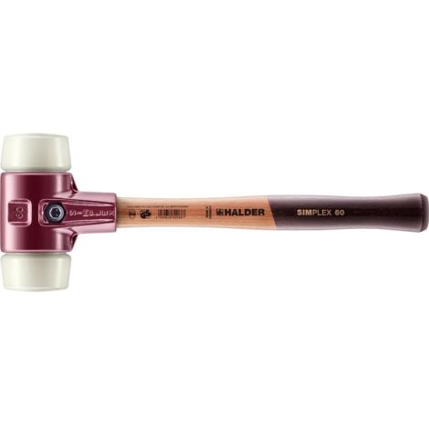 Maillet HALDER SIMPLEX Nylon avec boîtier en fonte malléable et manche en bois - D=60 mm - 3008.060