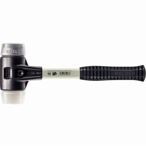 Maillet HALDER SIMPLEX Superplastique / métal doux avec boîtier en fonte malléable renforcée et manche en fibre de verre - D=30 mm - 3779.030 (1/2)