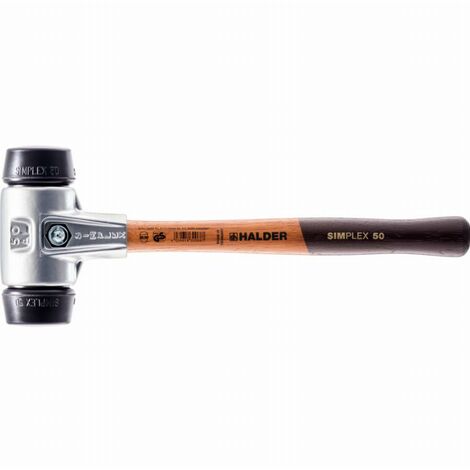 Maillet HALDER SIMPLEX Caoutchouc chargé avec boîtier en aluminium et manche en bois - D=30 mm - 3102.030 (1/2)