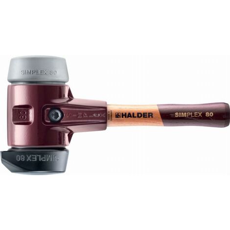 Halder – Maillet en caoutchouc chargé D80mm – Manche en bois ergonomique – Pied intégré pour frappe précise – Pour maçonnerie et pavage