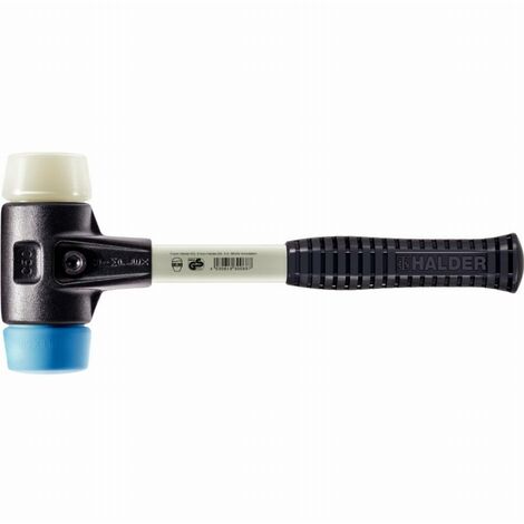 Maillet HALDER SIMPLEX TPE souple / nylon avec boîtier en fonte malléable renforcée et manche en fibre de verre - D=40 mm - 3718.040 (1/2)