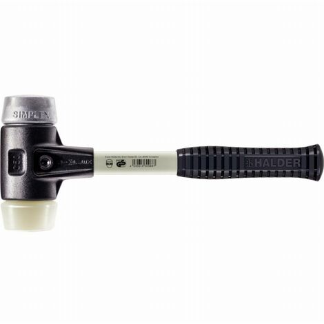Maillet HALDER SIMPLEX Nylon / métal doux avec boîtier en fonte malléable renforcée et manche en fibre de verre - D=50 mm - 3789.050 (1/2)