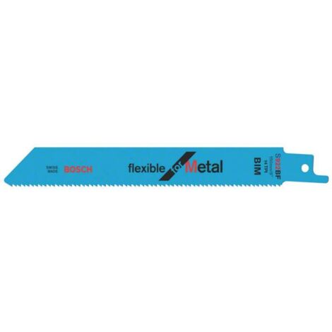 Bosch – Lame de scie sabre 2608657550 – Lot de 25 pièces – Pour tôles épaisses 3-8 mm et tubes Ø < 100 mm – BIM pour coupes rapides métal