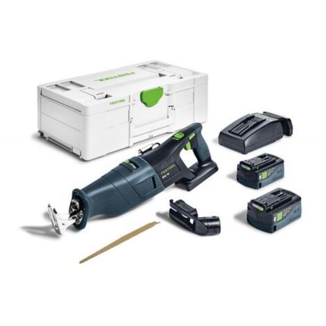 Festool – Scie sabre sans fil 18V – Moteur EC-TEC sans charbons – Profondeur de coupe 230mm – Capacité batterie 5,0Ah – Pour bois, métal et plastique