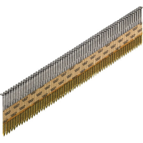 Senco – Clous annelés en bande 2.8x50mm pour bois dur – Boîte de 2000 – Tête creuse, pointe diamant – GE51APBKR