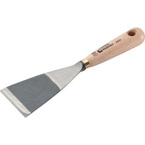 L'Outil Parfait – Riflard massif maçon 7 cm en acier trempé – Manche bois hêtre PEFC – Large biseau pour décapage précis – 532007