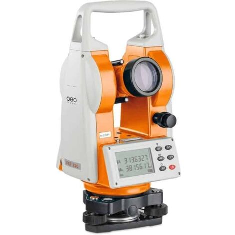 Geo Fennel – Théodolite électronique FET 220 – Mesure angles horizontaux et verticaux – Plomb laser pour positionnement précis – Résistant aux températures