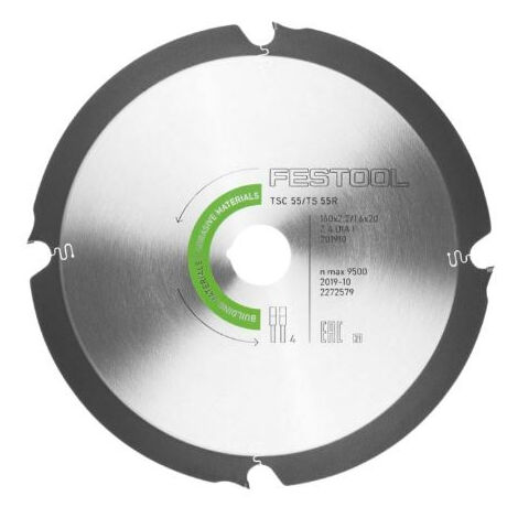 Festool – Lame de scie circulaire diamant 160mm – Ø alésage 20mm – 4 dents pour plaques de plâtre et ciment – Traitement faible poussière (1/8)