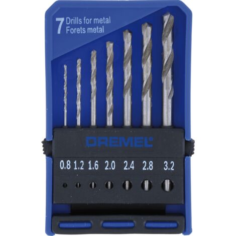 Dremel 628 Kit de forets de précision – Kit d'accessoires multi-outils avec 7 forets à bois pour percer dans le bois tendre et dur, le métal tendre, etc.