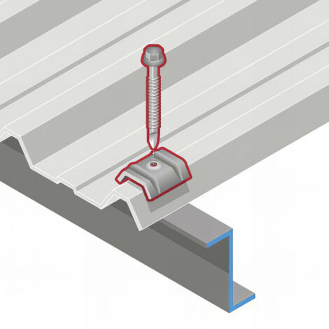 Vis bac acier SCELL-IT sommet nervuré Support métal ZED - Ø6.3 x 100 mm - TH12 - Bleu gris RAL5008 - Sachet de 100 - ZTZ-63100-5008 (1/5)