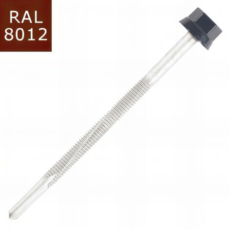 Vis bac acier SCELL-IT sommet nervure Support métal IPN - Ø6 x 85 mm - TH12 - Brun rouge RAL8012 - Sachet de 100 - ZTP-60085-8012 (1/5)