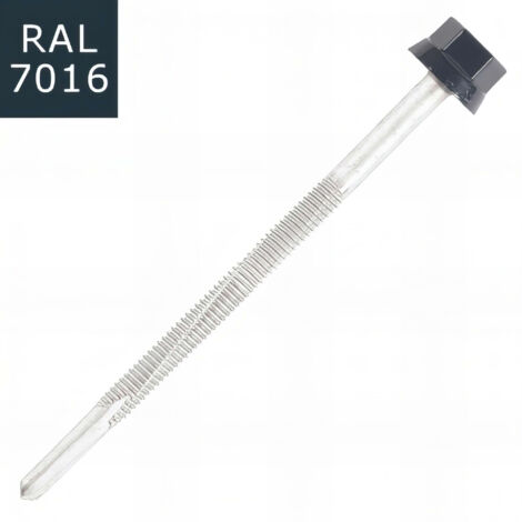 Vis bac acier SCELL-IT sommet nervure Support métal IPN - Ø6 x 105 mm - TH12 - Anthracite RAL7016 - Sachet de 100 - ZTP-60105-7016 (1/5)