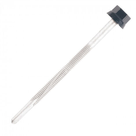 Vis bac acier SCELL-IT sommet nervuré Support métal IPN - Ø6 x 200 mm - TH12 - Gris alu blanc RAL9006 - Sachet de 100 - ZTP-60200-9006 (1/3)