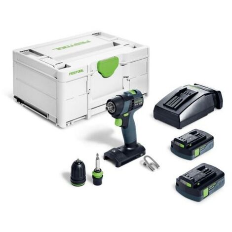 Festool – Perceuse-visseuse sans fil 18V avec 2 batteries 3.0Ah – Moteur EC-TEC sans charbon – Couple 40Nm pour perçage bois jusqu'à 35mm - TXS 18 C