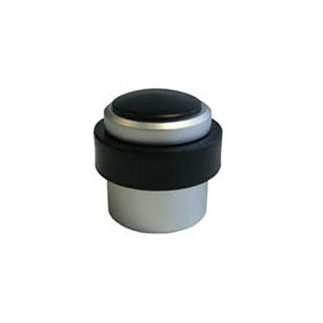 Butoir de sol avec cheville + vis alu BLINDOMAX aspect alu anodisé - Ø37 x H.37 mm - 221