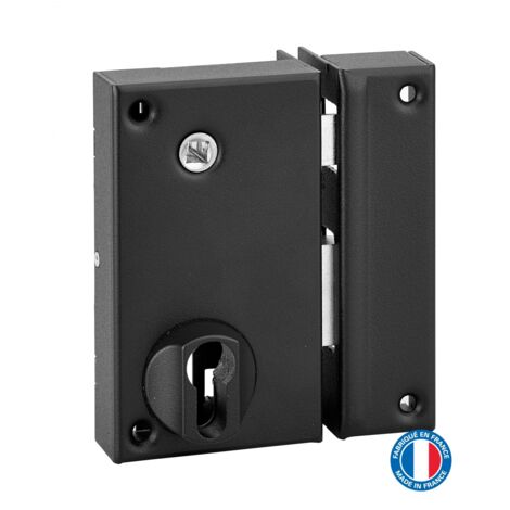 Thirard – Serrure multipoint en applique double entrée à fouillot – Axe 45mm – Ouverture droite – 1 point de fermeture – Acier zingué – 75x130mm