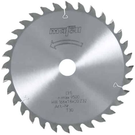 Mafell – Lame de scie circulaire carbure 168mm – Alésage 20mm – 24 dents pour bois dur – Coupe nette sans éclat