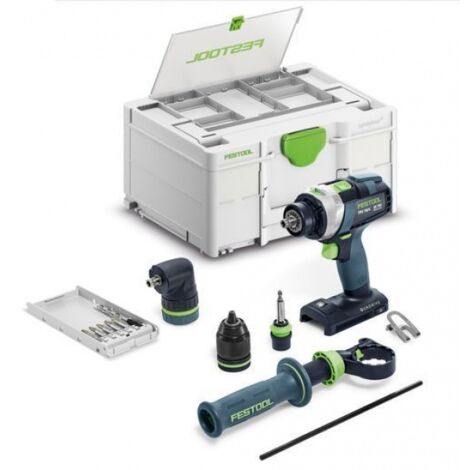 Festool – Perceuse-visseuse à percussion 18V 4 vitesses – Moteur EC-TEC sans balais – Couple 75Nm pour maçonnerie – Coffret d'accessoires inclus – 577625